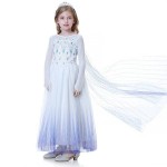 Karnevalový kostým – Biele šaty Elsa s čelenkou - L